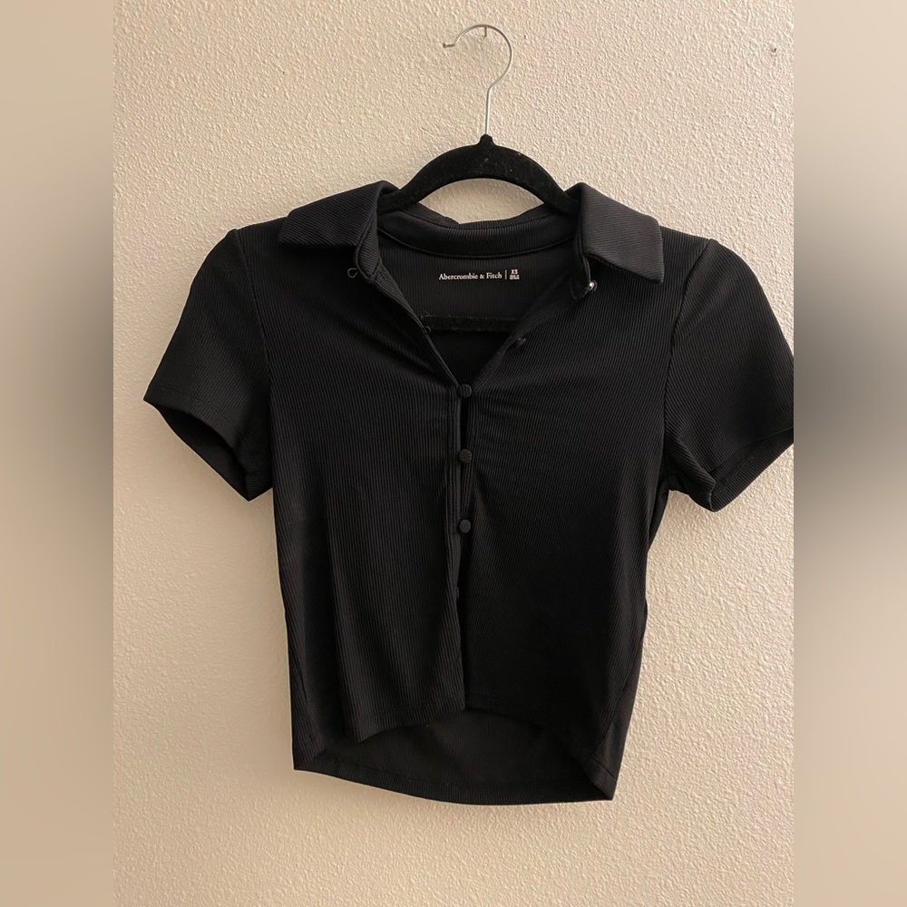 Abercrombie & Fitch Black Ribbed Top